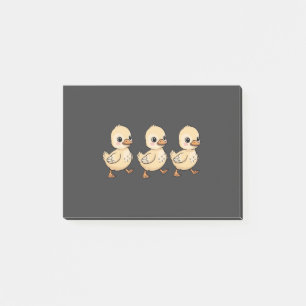 Drei Ducklings Wandern in einer Reihe - Niedlich Post-it Klebezettel