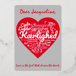 Drei Dutzend Möglichkeiten, LIEBE in einer Herzfor Folien Feiertagskarte
