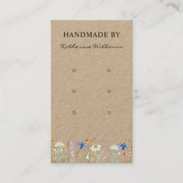 Drei Earring-Display-Karten | Wildblume Floral Visitenkarte