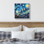 Drei Eastern Bluebirds Van Gogh Art Leinwanddruck (Insitu (Schlafzimmer))