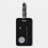 Drei Ebenen Initial W (bearbeitbar) Schwarz Gepäckanhänger (Rückseite vertikal)