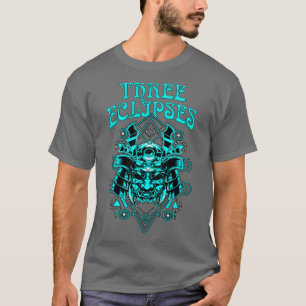 Drei Eclipse Japanisch Cyborg Samurai Demon Oni m T-Shirt