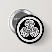 Drei Eichen-Blätter im Kreis Button (Vorne & Hinten)