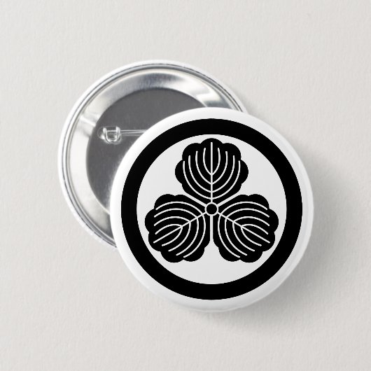 Drei Eichen-Blätter im Kreis Button (Vorne & Hinten)