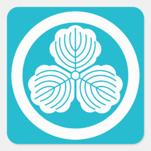 Drei Eichen-Blätter im Kreis Quadratischer Aufkleber