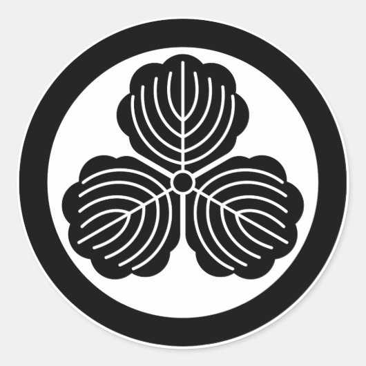 Drei Eichen-Blätter im Kreis Runder Aufkleber (Vorderseite)