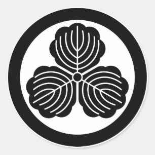 Drei Eichen-Blätter im Kreis Runder Aufkleber