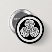 Drei Eichenblätter im Kreis Button (Vorne & Hinten)