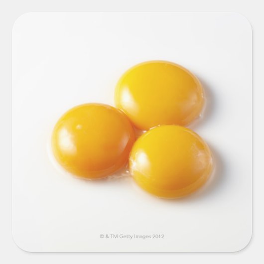 Drei Eigelb Quadratischer Aufkleber (Vorderseite)