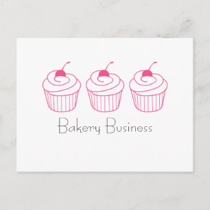 Drei einfache rosa Kuchen, die auf der Postkarte i