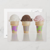 Drei Eissorten Postkarte (Vorne/Hinten)