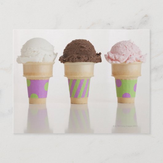 Drei Eissorten Postkarte (Vorderseite)