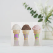 Drei Eissorten Postkarte (Stehend Vorderseite)