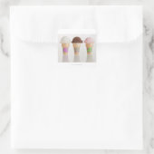 Drei Eissorten Quadratischer Aufkleber (Tasche)