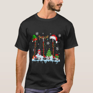 Drei-Elf-Santa-Rentier-Hockey-Ausrüstungen Weihnac T-Shirt