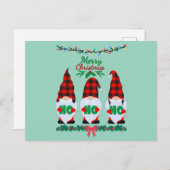 Drei Elfen wünschen dir frohe Weihnachten Postkarte (Vorne/Hinten)