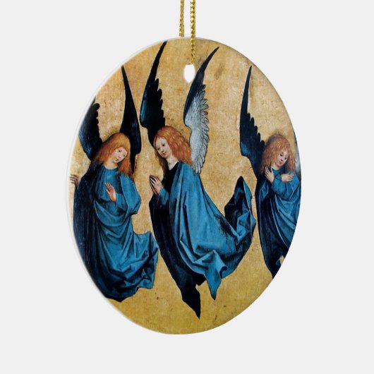 DREI ENGEL Blau-Saphir Keramikornament (Rechts)