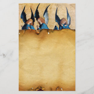 Drei Engel in Blau, Braunes Pergament Briefpapier