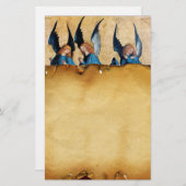 Drei Engel in Blau, Braunes Pergament Briefpapier (Vorne/Hinten)