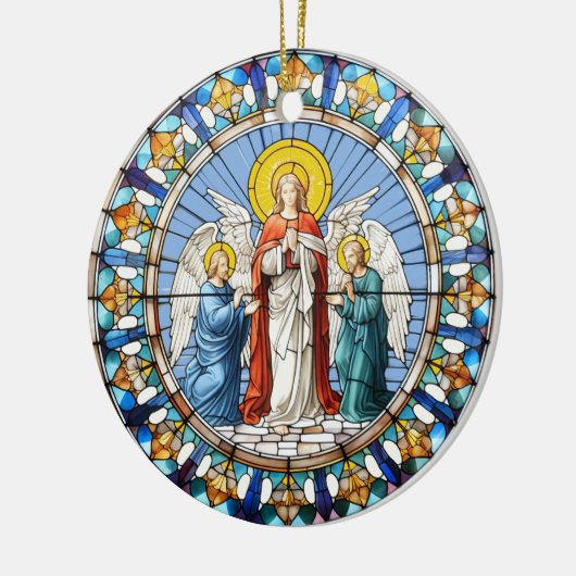 Drei Engel Keramik Ornament (Links)