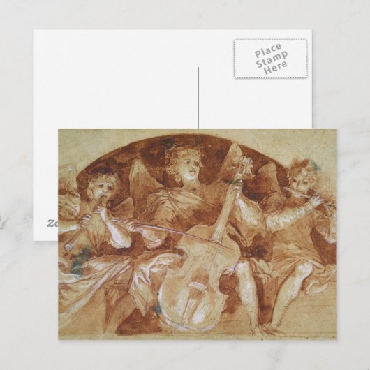 Drei Engel Musicians Postkarte (Vorne/Hinten)