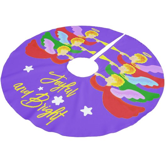 Drei Engel Polyester Weihnachtsbaumdecke (Schrägansicht)