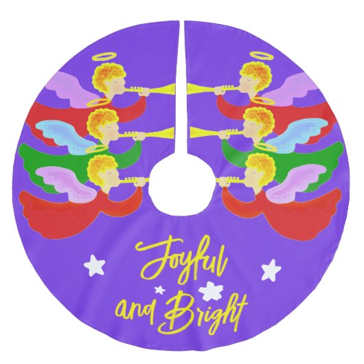 Drei Engel Polyester Weihnachtsbaumdecke (Vorderseite)