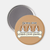 Drei englische Cocker-Spaniels Magnet (Vorderseite/Rückseite)
