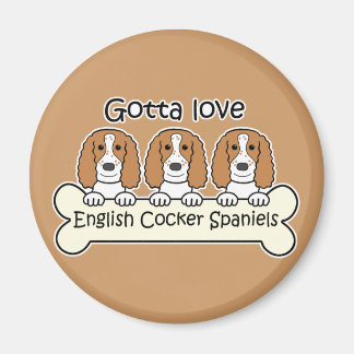 Drei englische Cocker-Spaniels Magnet