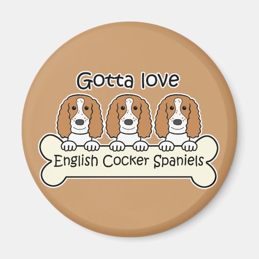 Drei englische Cocker-Spaniels Magnet (Vorne)