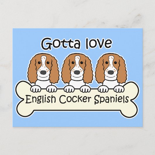 Drei englische Cocker-Spaniels Postkarte (Vorderseite)
