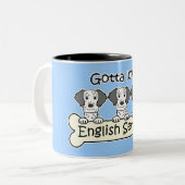 Drei englische Setzer Zweifarbige Tasse (Vorderseite Links)