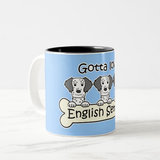 Drei englische Setzer Zweifarbige Tasse (Vorderseite Links)
