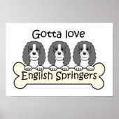 Drei englische Springer-Spaniels Poster (Vorne)