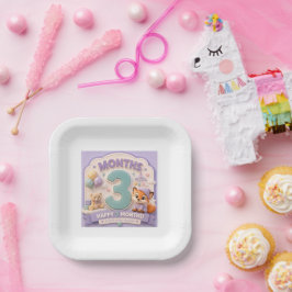 Drei Entdeckungsmonate – Kleiner Babymilestone Pappteller