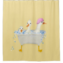 Drei Enten in einer Wanne skurrile Wasserfarbe
