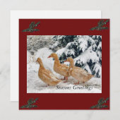 Drei Entenparkplätze im Schnee Feiertagskarte (Vorne/Hinten)