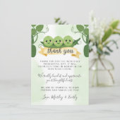 Drei Erbsen in einem Pod Danke Karte Notiz Triplet (Stehend Vorderseite)