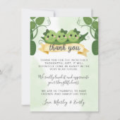 Drei Erbsen in einem Pod Danke Karte Notiz Triplet (Vorderseite)