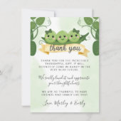 Drei Erbsen in einem Pod Danke Karte Notiz Triplet (Vorderseite)