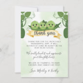 Drei Erbsen in einem Pod Danke Karte Notiz Triplet (Vorderseite)