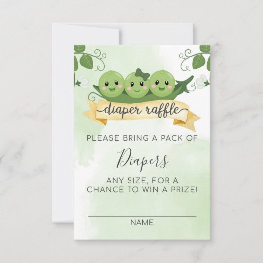 Drei Erbsen in einem Pod-Papierkorb-Kartentelefon Einladung (Vorderseite)