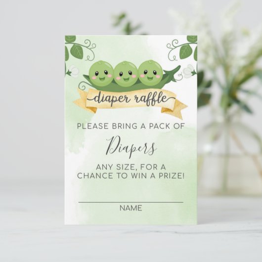 Drei Erbsen in einem Pod-Papierkorb-Kartentelefon Einladung (Stehend Vorderseite)