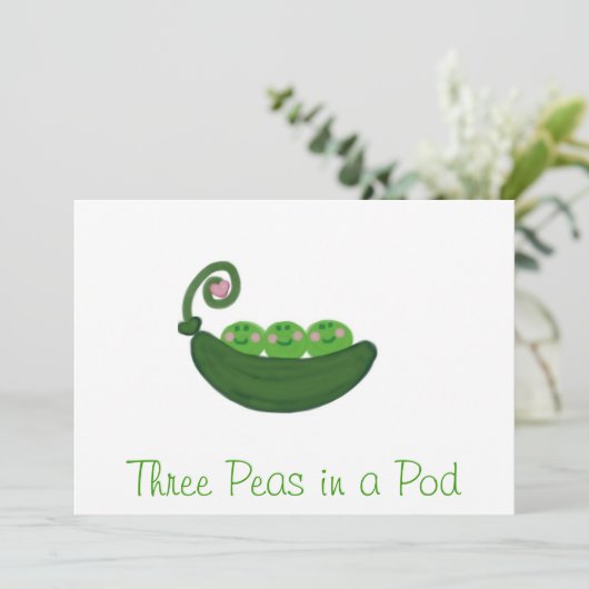Drei Erbsen in einer Hülse Einladung (Stehend Vorderseite)