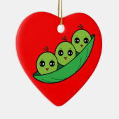 Drei Erbsen in einer Hülse Keramik Ornament (Rechts)