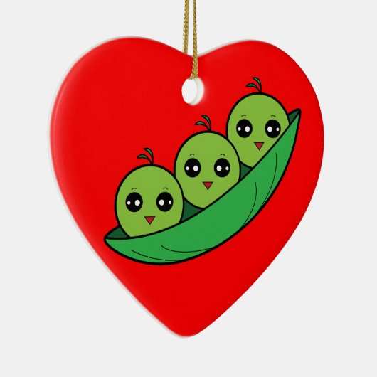 Drei Erbsen in einer Hülse Keramik Ornament (Rechts)