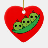 Drei Erbsen in einer Hülse Keramik Ornament (Hinten)