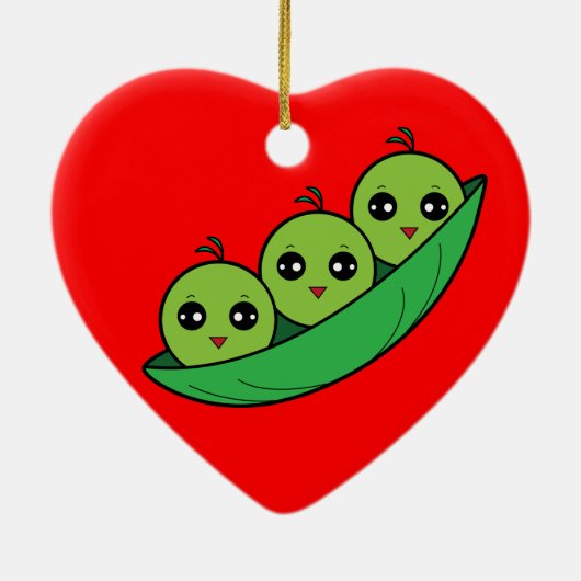 Drei Erbsen in einer Hülse Keramik Ornament (Hinten)