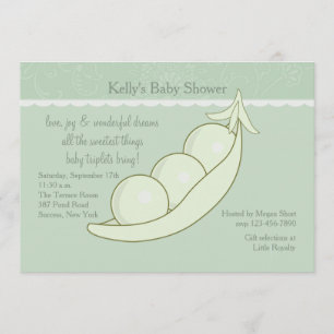 Drei Erbsen in einer Hülsen-Babyparty-Einladung Einladung