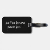 Drei Erdbeeren auf der schwarzen CD ltcna Gepäckanhänger (Rückseite horizontal)